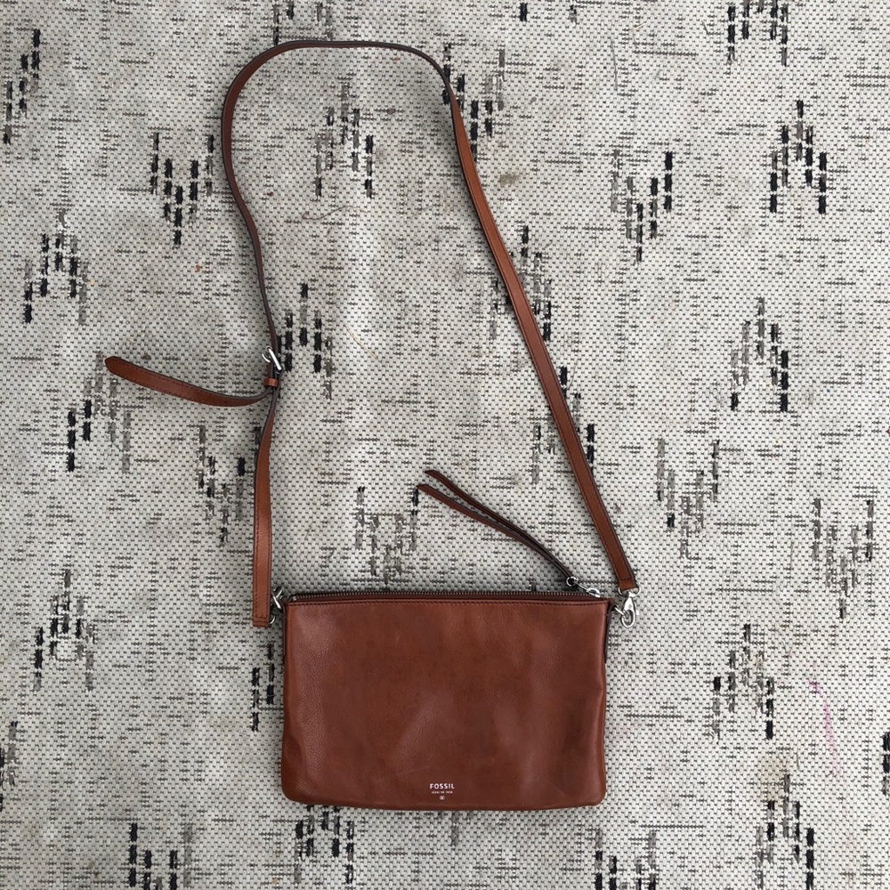 Fossil crossbody leather purse